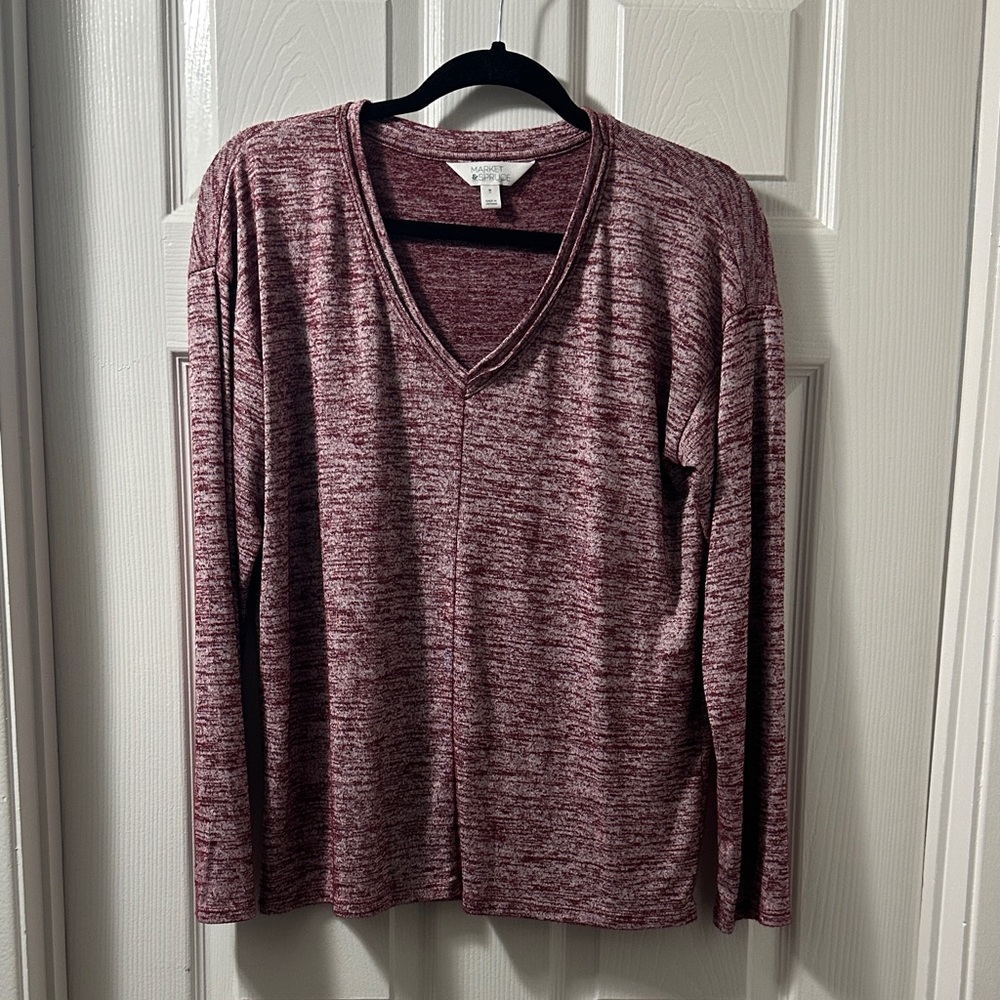 Market & Spruce Maroon Knit Sweater